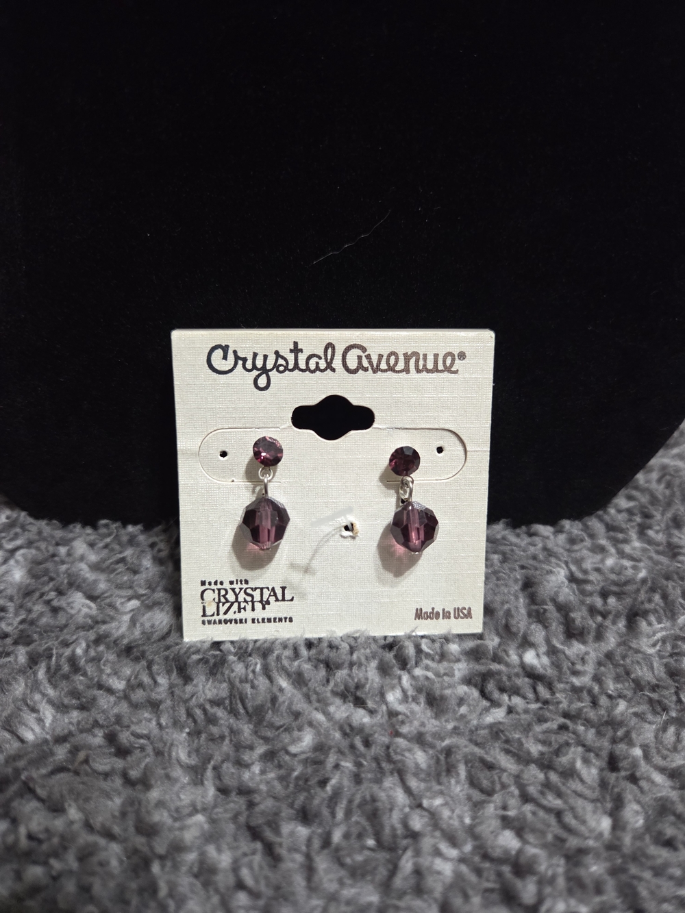 Purple Crystal Drop Earrings by Crystal Avenue